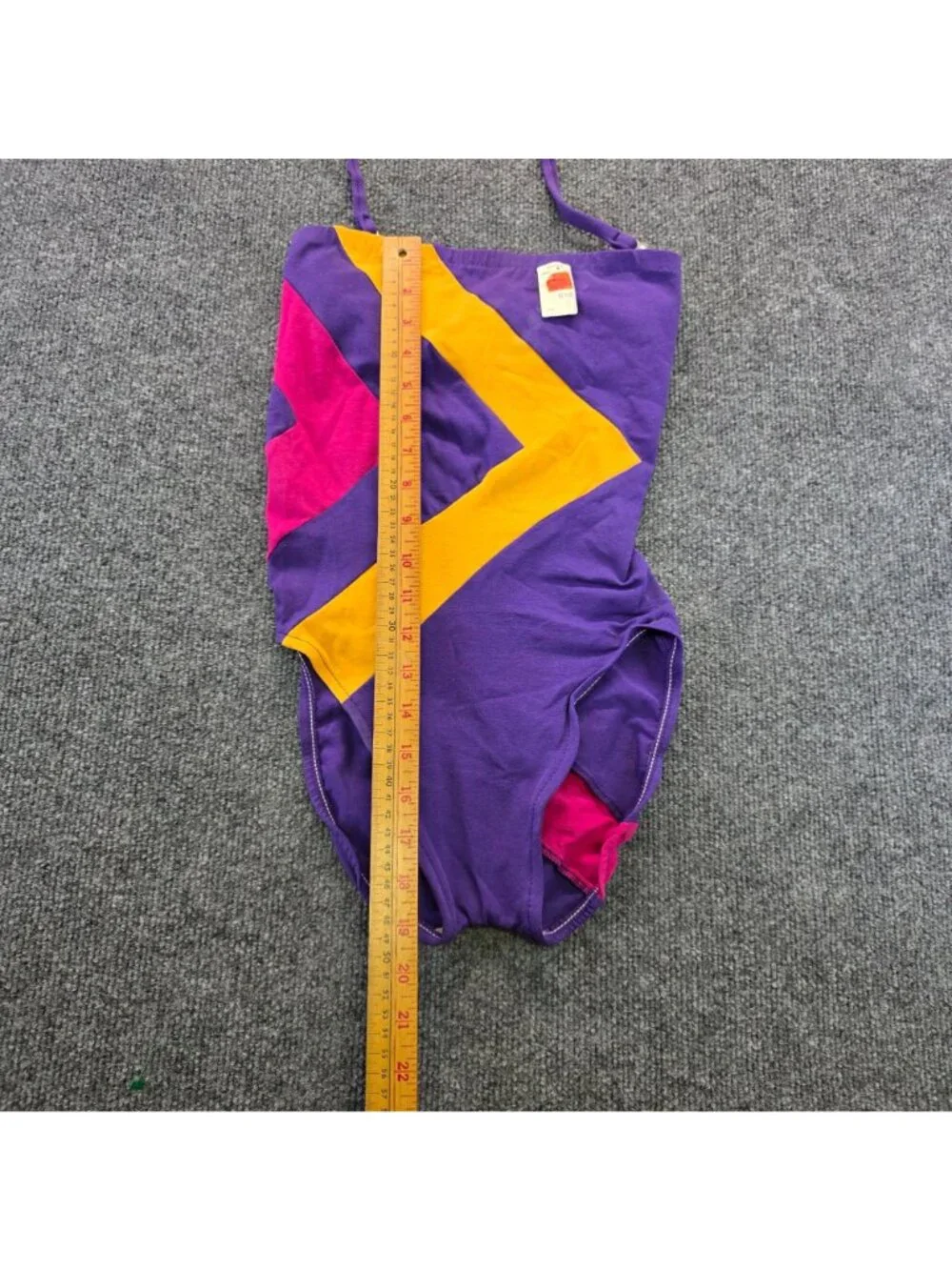 Vintage Sandcastle Colorblock One Piece Swimsuit 8 Purple Deadstock Beach Resort
